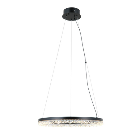 Lampa wisząca ring 50cm w kolorze czarny matt LED Barlo Italux PND-34526-M-BK