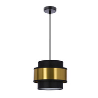 Prestige lampa wisząca czarny 1x40w e27 abażur czarny+złoty Candellux 31-17918