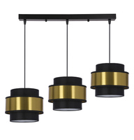 Prestige lampa wisząca czarny 3x40w e27 abażur czarny+złoty Candellux 33-17932