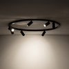 Czarna lampa sufitowa ring 80cm – okrągła forma z punktowymi światłami 7xGU10 FOURTY ROUND Nowodvorski 11944