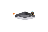 Czarna kwadratowa lampa sufitowa LED sterowana pilotem SOLVENT S TOP 60 CCT SMART BK + REMOTE CONTROL AZZARDO AZ4005