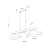 Lampa wisząca z trzema metalowymi kloszami na drewnianym stelarzu  OSLO SABIA 3xE27 Tk Lighting 11012