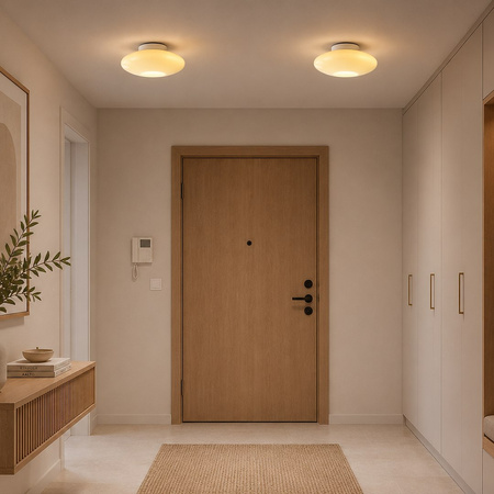 Szklana lampa sufitowa beżowe szkło o średnicy 32cm Robin Beige 11W LED Milagro ML2805