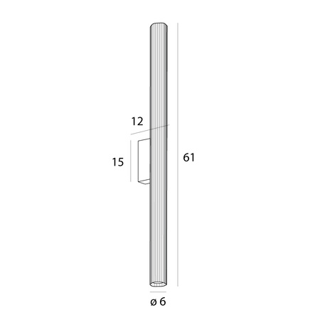 Złoty kinkiet do łazienki tuba o wysokości 61cm Maxlight W0366 Fayette