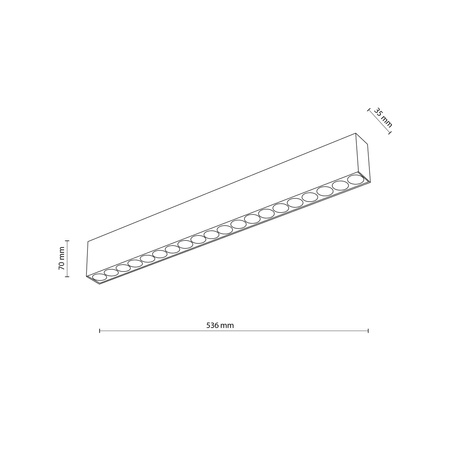 Podłużna czarna oprawa sufitowa ARCO BLACK 40W Tk Lighting 18150