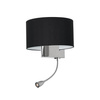 Kinkiet do sypialni CASINO BLACK/CHROME 1xE27 + 1W LED Milagro ML6378