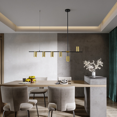 Lampa wisząca Arizona czarno - złota 6xGU10 Light Prestige LP-074/6PL BK/GD