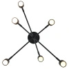 Lampa wisząca geometryczna czarna 6-punktowa – asymetryczne ramiona Noe 6xGU10 PLC0102-BK Yaskr