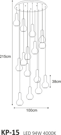 Lampa wisząca KP-15 z serii ARVI BLACK Kaja Lighting