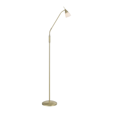 Lampa podłogowa matowy mosiądz z giętkim ramieniem i szklanym kloszem na dotyk PINO 1xG9 Paul Neuhaus 400-60