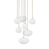 Lampa wisząca siedem nieregularnych wiszących kloszy na okrągłej podstawie w kolorze sabia NEBIA SABIA 7xG9 Tk Lighting 10756