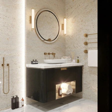  Złoty kinkiet 57cm nad lustro Margetia M LED IP44 WL0126-M Yaskr