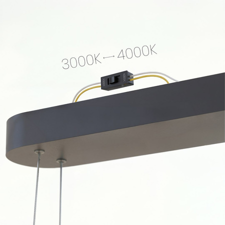 Lampa wisząca owalna Saturno 30W LED CCT Czarny Milagro ML2957