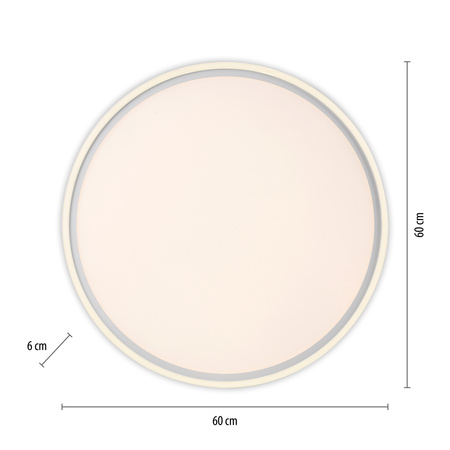 Okrągły biały plafon sufitowy 60cm sterowany pilotem z dodatkowym podświetleniem  EDGING Just Light 14871-16