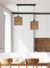 LEGNO LAMPA WISZĄCA CZARNY 15 2X40W E27 ABAŻUR ORZECHOWY Candellux 32-18328