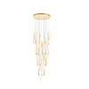 Złota długa lampa wisząca  560cm na antresole FLOW 41 PENDANT 3-STEP DIMM 3000K GO Azzardo AZ6818