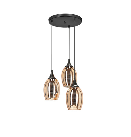 MARINA LAMPA WISZĄCA TALERZ 3X60W E27 MIEDZIANY Candellux 33-51608