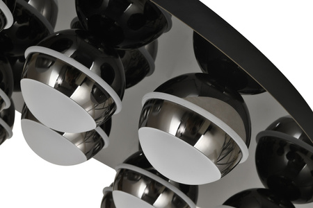 Plafon dziesiątka okrągły LED Biarritz czarny chrom Aviano Lighting 9047-1005