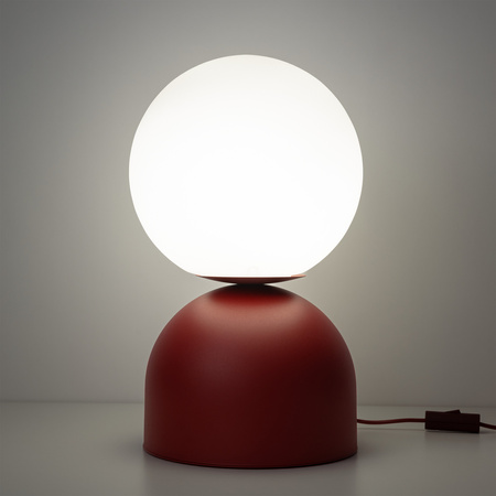Duża lampka stołowa o średnicy 30cm w kolorze burgund 1xE27 MIKI BURGUND BIG Tk Lighting 16217