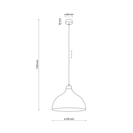 Loftowa lampa wisząca metalowa w kolorze beżowym 34cm CAP SABIA 1xE27 Tk Lighting 10656
