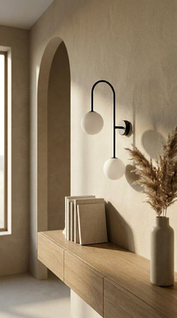 Czarny kinkiet ścienny na korytarz 2xG9 SILA Kaja Lighting K-5993