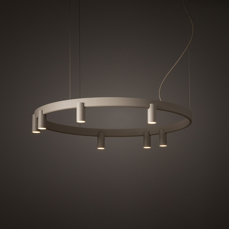 Lampa wisząca duży bezowy okrąg 80cm 13xGU10 R35 + LED FOURTY ROUND LED Nowodvorski 12284