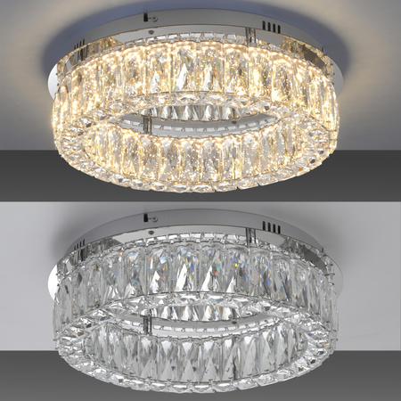 Chromowana okrągła lampa sufitowa 40cm KULUNKA LED 3000K z funkcją SwitchMo Just Light 15204-17