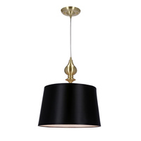 Prima gold lampa wisząca złoty satynowy 1x60w e27 abażur czarny Candellux 31-09241