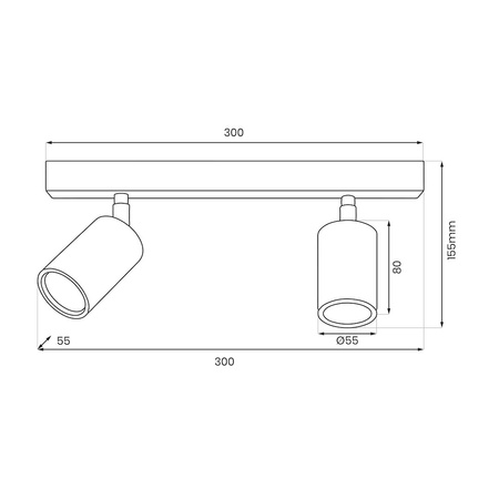Lampa sufitowa Hudson 2xGU10 Czarno-Złoty Milagro MLP0258