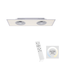 Duża lampa sufitowa LED z wentylatorem sterowana pilotem 120cm x 40cm FLAT-AIR Just Light 14643-16