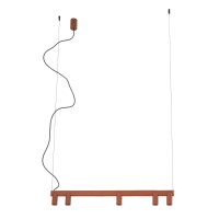Lampa wisząca w kolorze terakota 5 tub na belce FOURTY LINE LED 900 Nowodvorski 12421