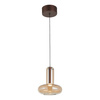 Lampa wisząca miedziana z bursztynowym kloszem LED 3000K Carote Italux PND-24011-1-COPP