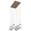 Sześciozwisowa lampa wisząca szklane klosze z dodatkiem drewna BALLO 6XE14 6xE14 Tk Lighting 11052