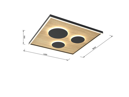 Lampa sufitowa, plafon DIJON 60cm LED Wofi Premium 9012-306L ze ściemniaczem