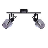Randi lampa sufitowa listwa czarny matowy 2x15w e14 klosz dymiony Candellux 92-13361