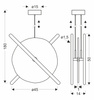Lampa wisząca mosiężna z płaskim szklanym kloszem i rurkami LED RELAX 15W 3000K Candellux Studio 31-50816