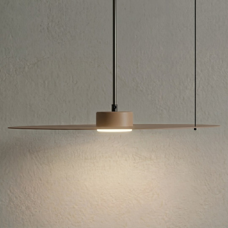 Lampa wisząca geometryczny metalowy cienki dysk w kolorze taupe z regulacją kąta zawieszenia PIATTO 1xGX53 fi 450mm Milagro MLP2914
