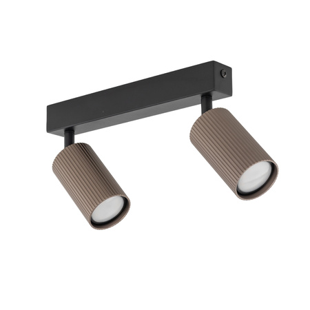 Podwójna listwa sufitowa z ryflowanymi brązowymi tubami TUNE BROWN 2XGU10 Tk Lighting 16147