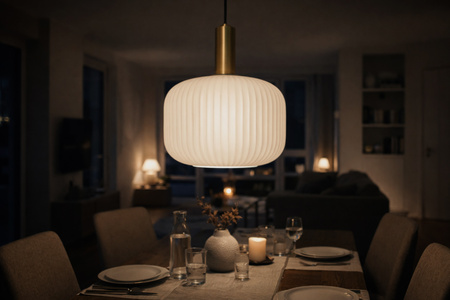 Lampa wisząca z ryflowanym kloszem 30 cm FABIO Kaja Lighting K-5870