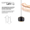 Lampa wisząca pojedyńcza czarna kula LED 3000K z funkcją ComfortLift BALLINI Just Light 15260-18