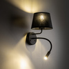 MAJA BLACK KINKIET  2 E27+ G9 + USB TK Lighting 10203
