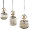Lampa wisząca potrójna koniakowe ryflowane klosze SOPHIA COGNAC 3xE14 Tk Lighting 11042