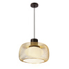 Lampa wisząca okrągła siatkowa złota metalowa obudowa wraz z białym kloszem SOPRA 40cm Candellux Studio 31-50953