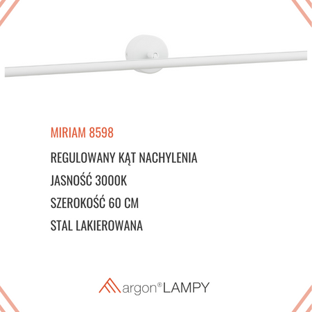 Kinkiet nad obraz 60cm MIRIAM LED WHITE Argon 8598