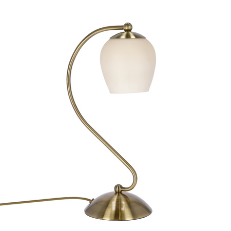 Serano lampa stołowa patynowy 1x60W E27 klosz kremowy Candellux 41-11077