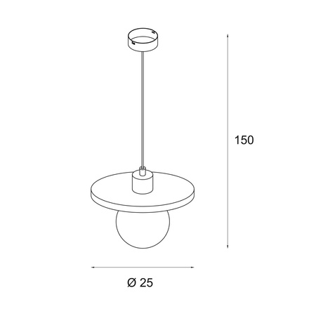 Lampa wisząca koło z trawertynu i szklana kula 1xG9 Maxlight P0650 Lando
