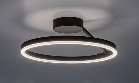 Okrągły czarny ring sufitowy LED 40cm ze zmienną barwą światła  Isaure Rabalux 71302