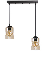 Felis lampa wisząca czarny 2x60w e27 klosz bursztynowy Candellux 32-00170