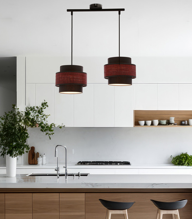 TOSCANA LAMPA WISZĄCA CZARNY 2X60W E27 ABAŻUR BORDOWY+CZARNY Candellux 32-23971