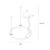 Lampa wisząca czarny okrąg 50cm LED z dekoracyjnymi kulami z kamienia Solaris 3000K Maxlight P0613
